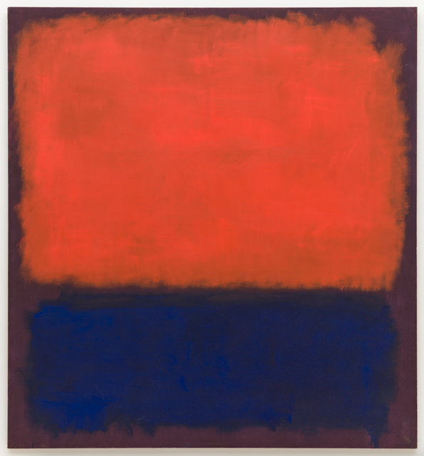 Rothko Orange Blue on Maroon