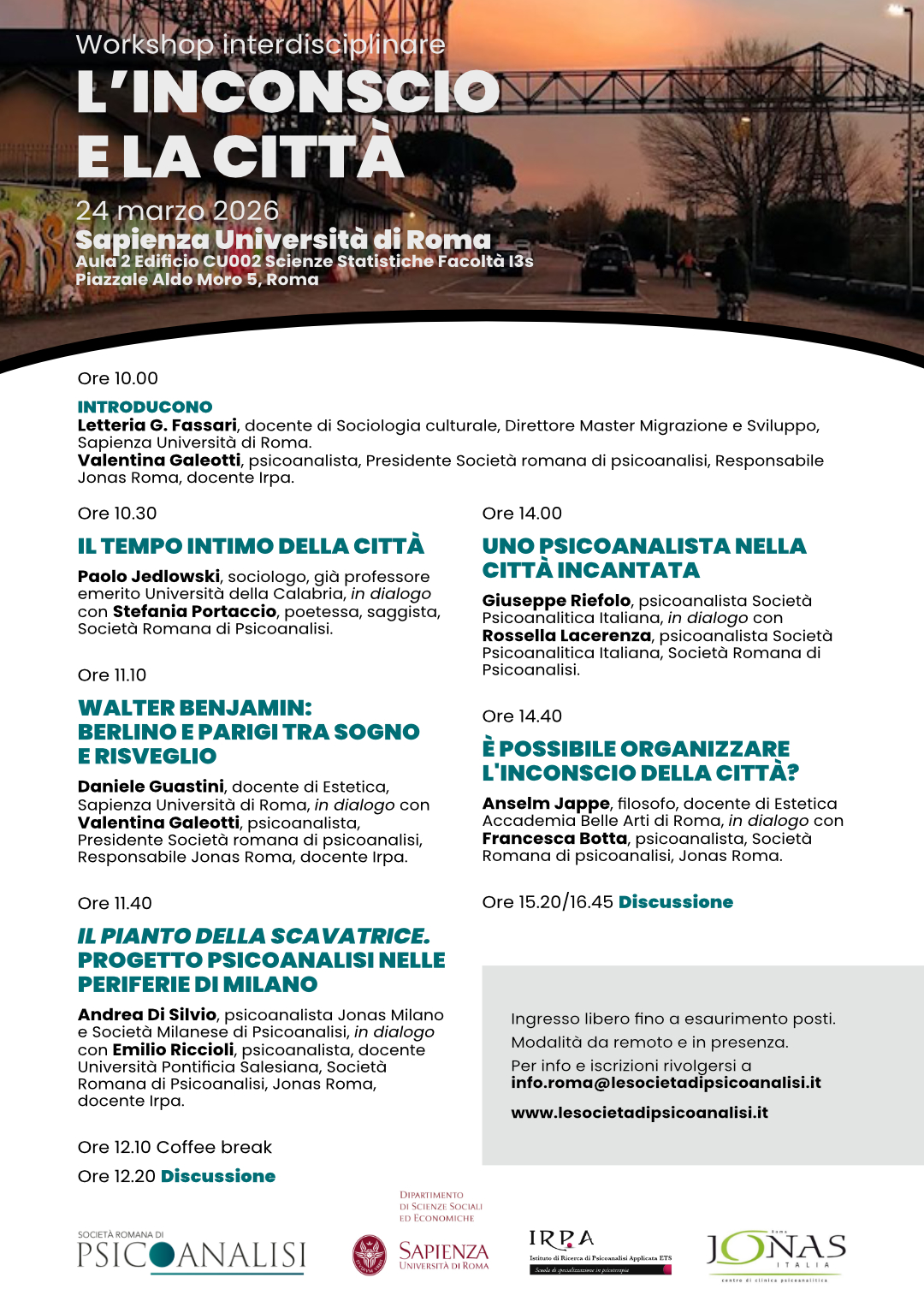 Locandina "L'inconscio e la città"