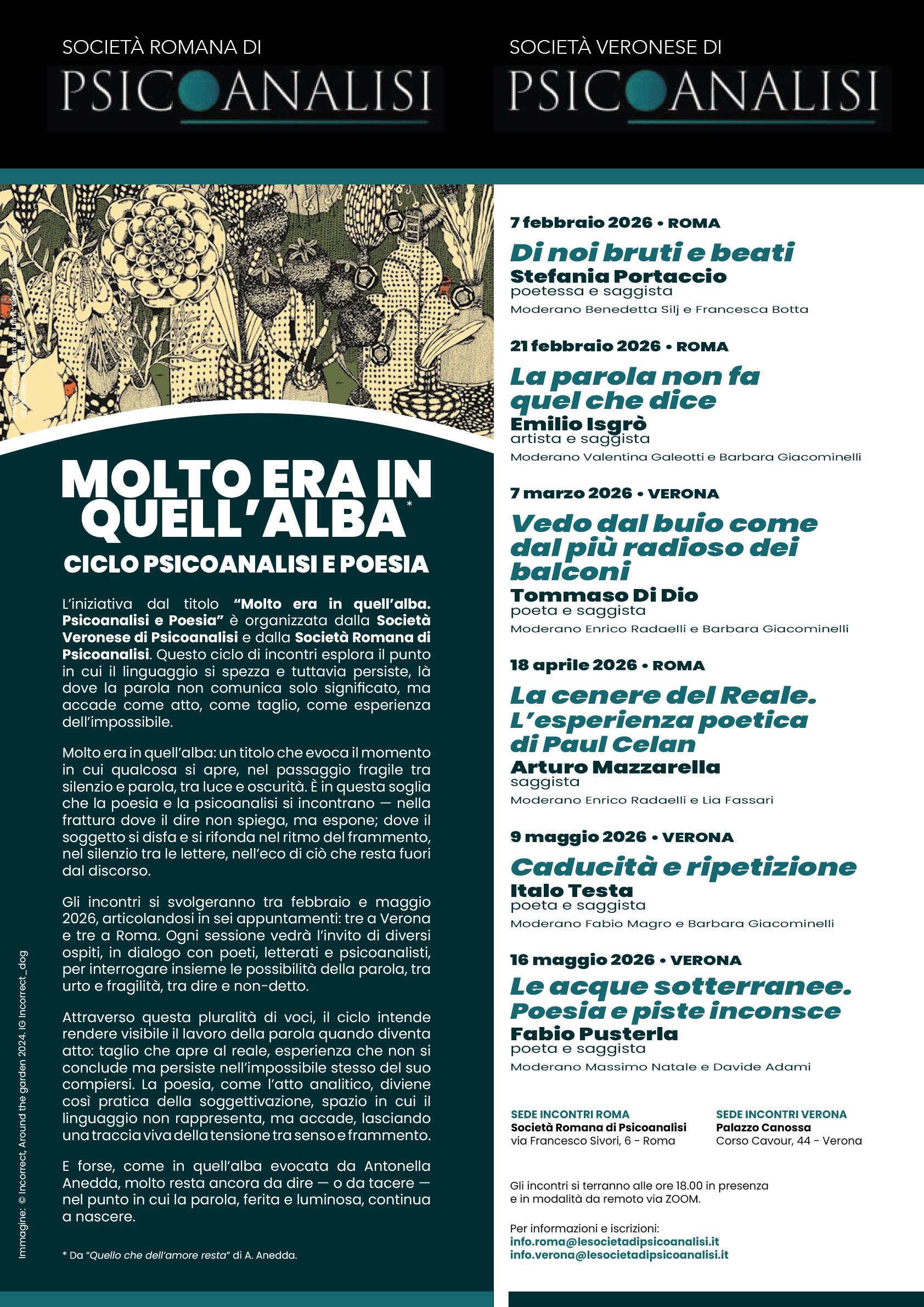 Locandina "Molto era in quell'alba"